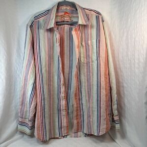 Tommy Bahama Relax XL 100% Linen Striped Button Up Shirt /‎ Sku 0230